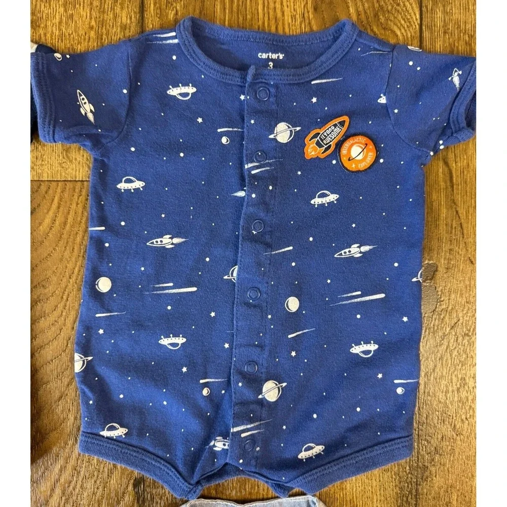 Baby Boy Rompers 3 Months Summer Clothes One PC‎ Lot Outfits Shorts Daddy's Team